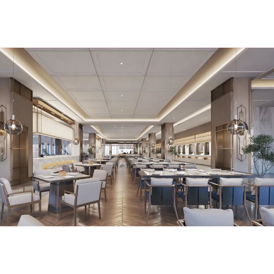 Restaurant Interior Design 3D Model – Modern Cafe Setup, FBX - View 2