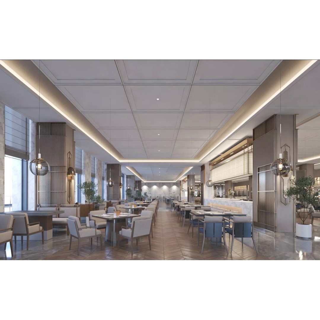 Restaurant Interior Design 3D Model – Modern Cafe Setup, FBX - View 3