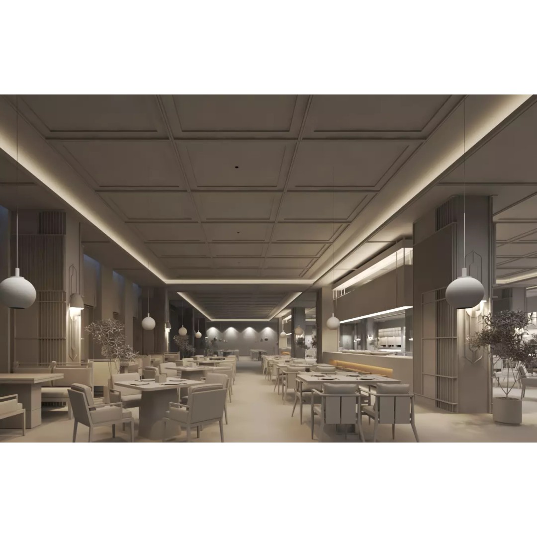 Restaurant Interior Design 3D Model – Modern Cafe Setup, FBX - View 9