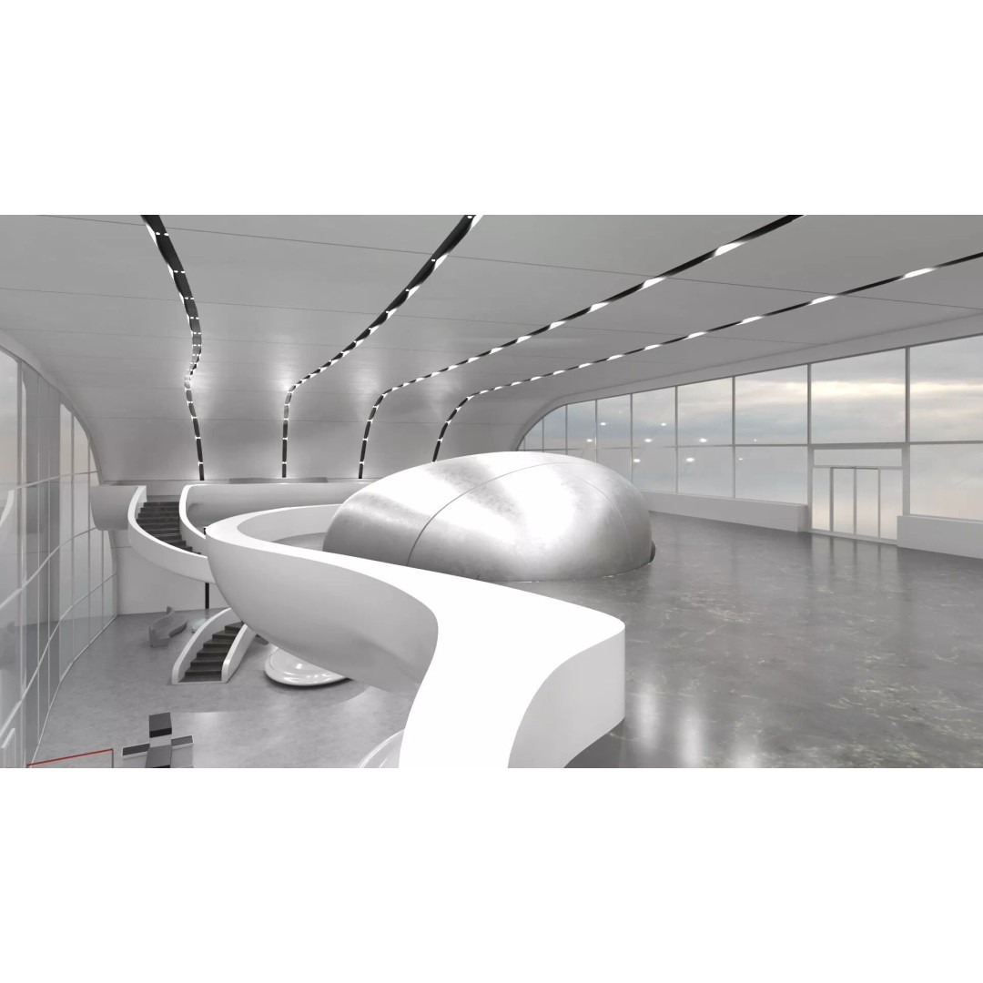 Futuristic Lobby Interior 3D Model – High Quality PBR Asset, FBX - View 10