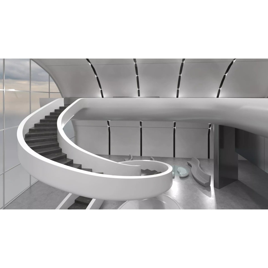 Futuristic Lobby Interior 3D Model – High Quality PBR Asset, FBX - View 15