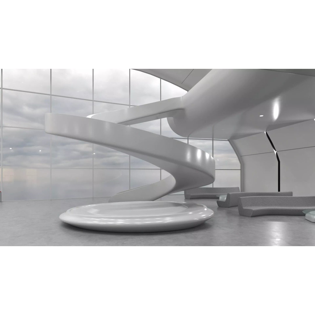 Futuristic Lobby Interior 3D Model – High Quality PBR Asset, FBX - View 17