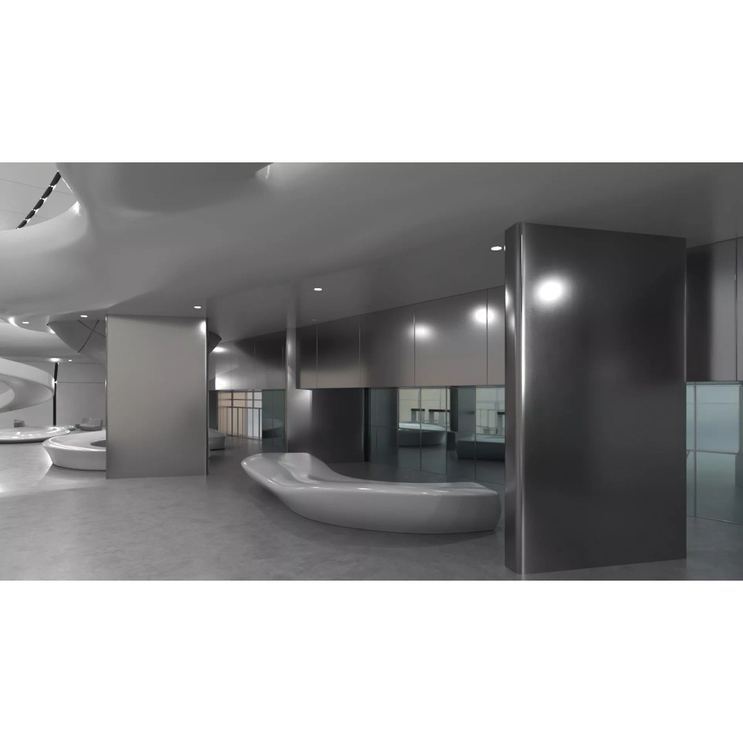 Futuristic Lobby Interior 3D Model – High Quality PBR Asset, FBX - View 19