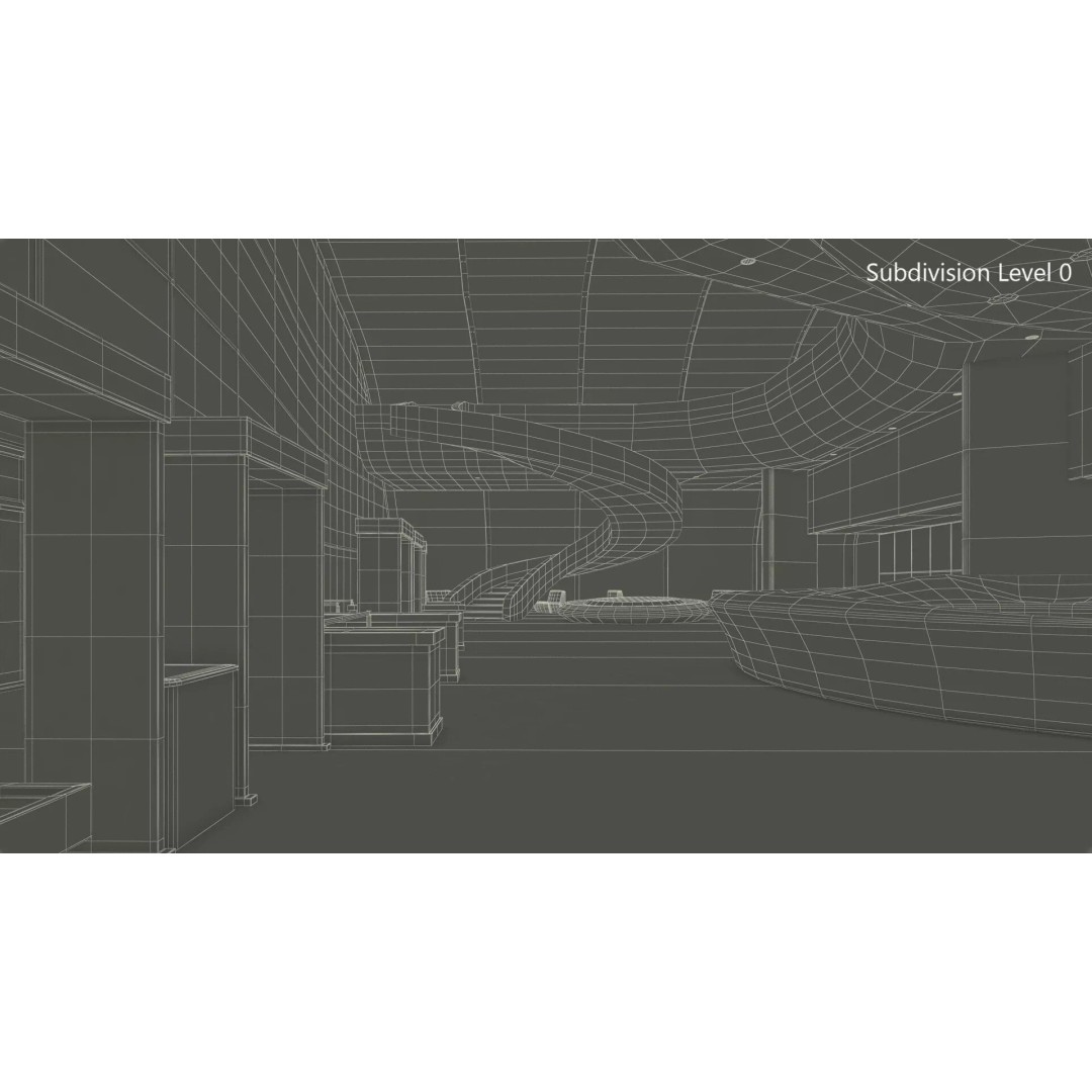 Futuristic Lobby Interior 3D Model – High Quality PBR Asset, FBX - View 33