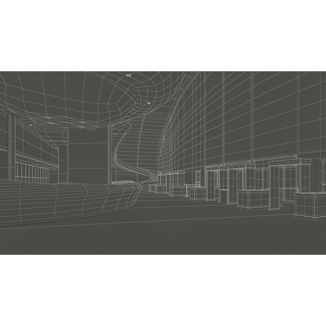 Futuristic Lobby Interior 3D Model – High Quality PBR Asset, FBX - View 39