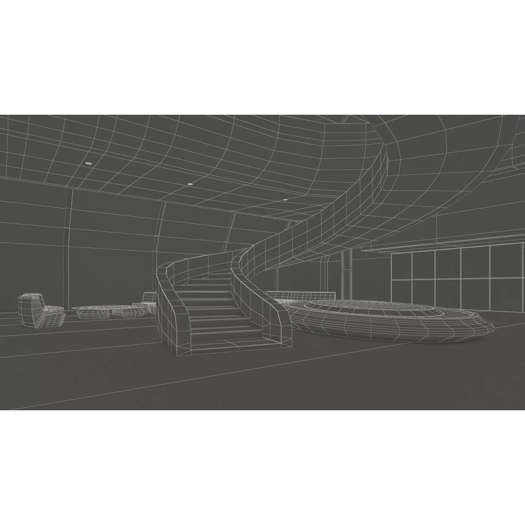 Futuristic Lobby Interior 3D Model – High Quality PBR Asset, FBX - View 41