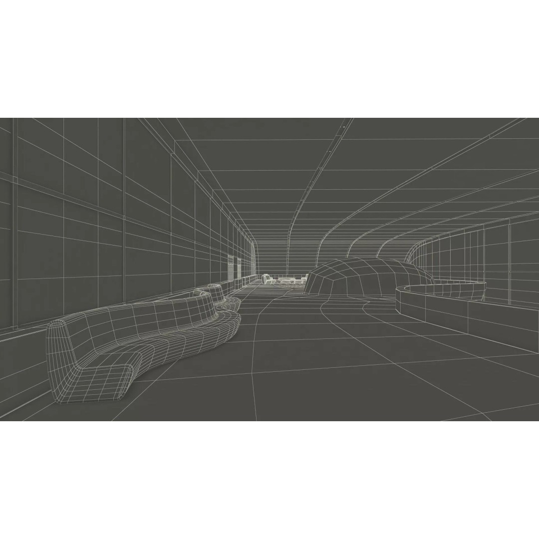 Futuristic Lobby Interior 3D Model – High Quality PBR Asset, FBX - View 42