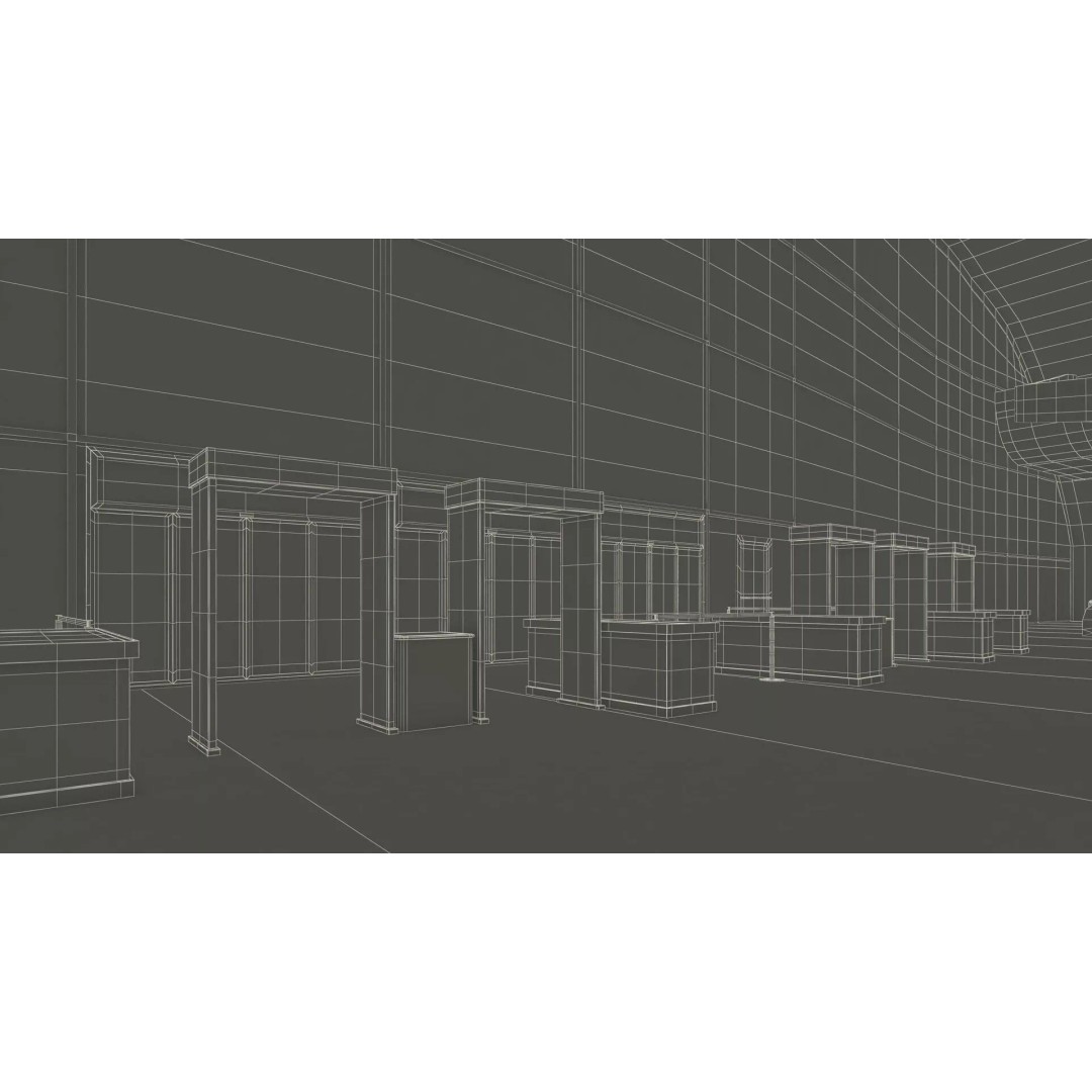 Futuristic Lobby Interior 3D Model – High Quality PBR Asset, FBX - View 44