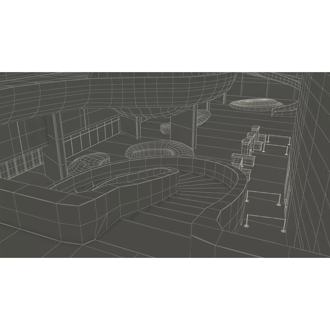 Futuristic Lobby Interior 3D Model – High Quality PBR Asset, FBX - View 46