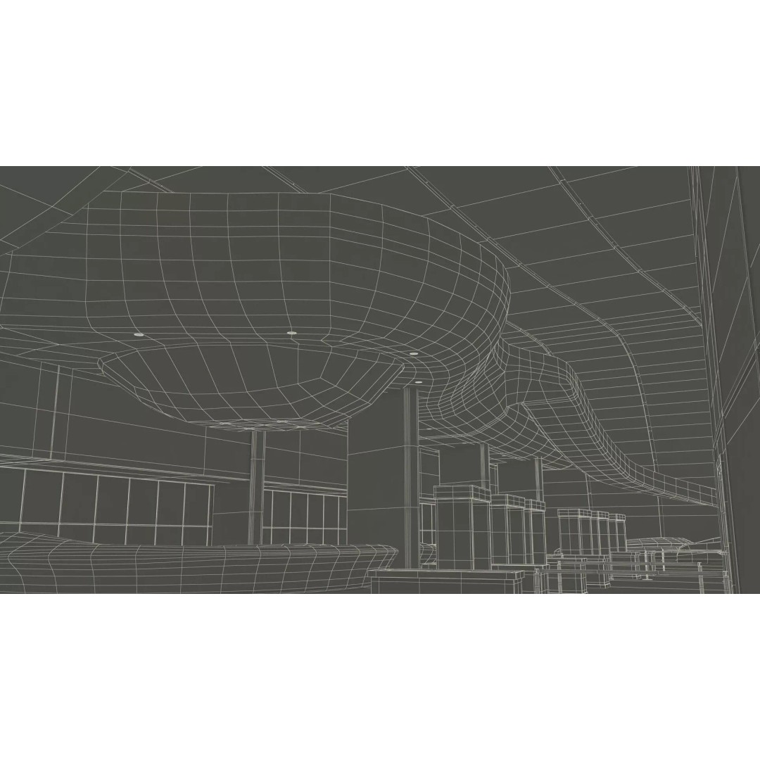 Futuristic Lobby Interior 3D Model – High Quality PBR Asset, FBX - View 47
