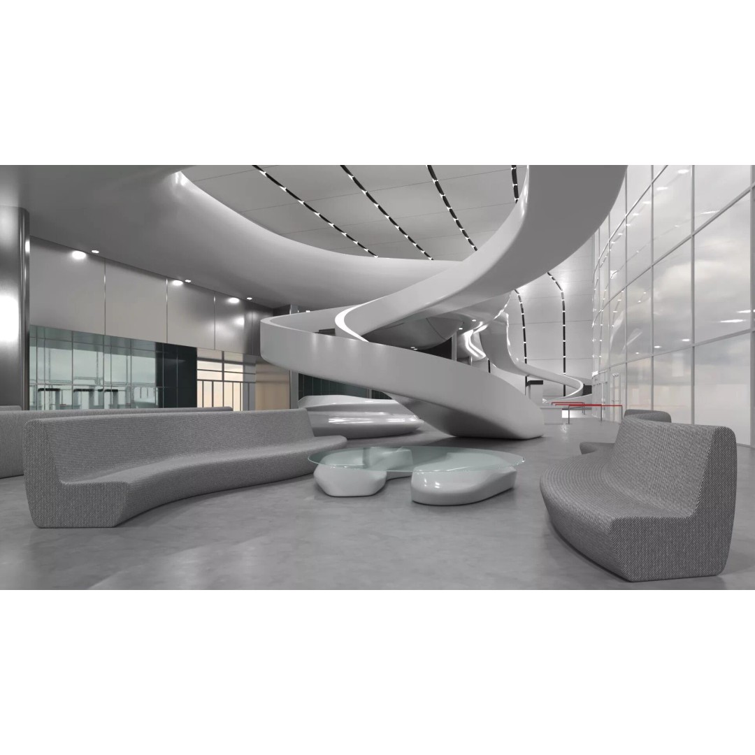 Futuristic Lobby Interior 3D Model – High Quality PBR Asset, FBX - View 5