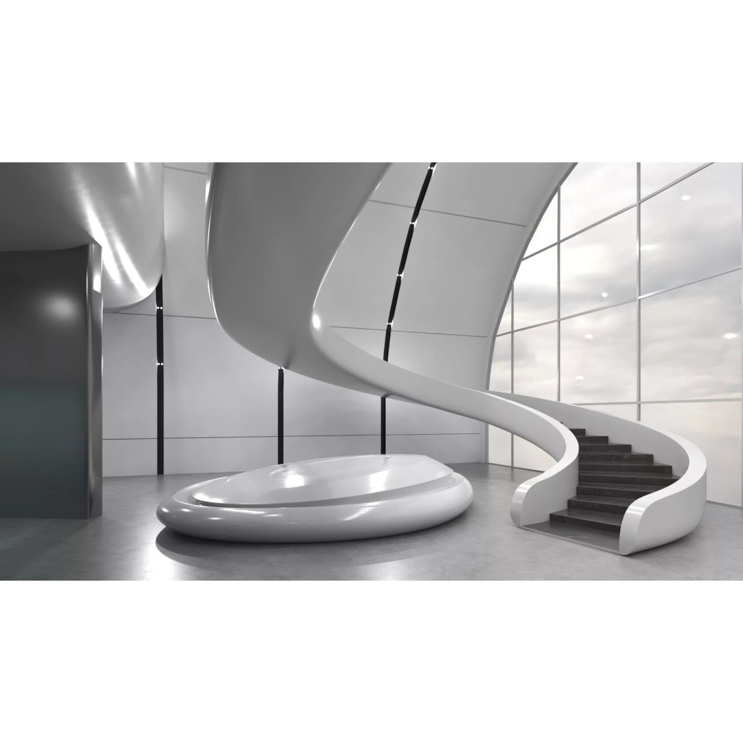 Futuristic Lobby Interior 3D Model – High Quality PBR Asset, FBX - View 7