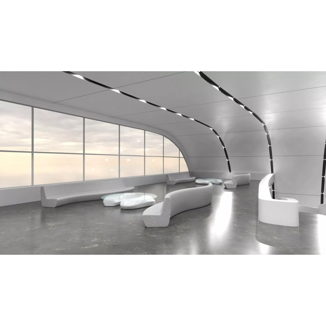 Futuristic Lobby Interior 3D Model – High Quality PBR Asset, FBX - View 9