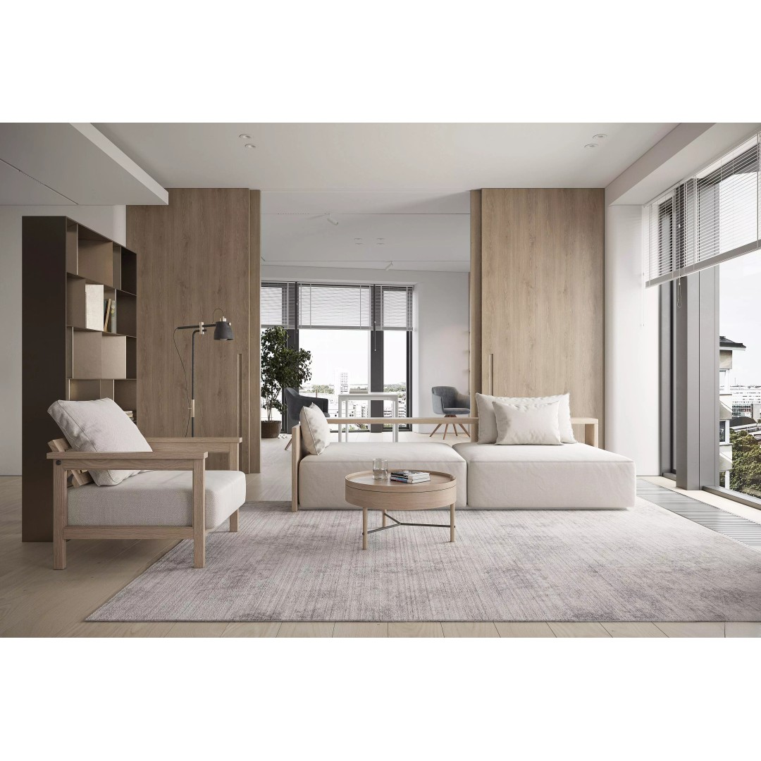 Minimalist Wooden Living Room 3D Model – PBR Interior Asset, FBX, OBJ - View 2