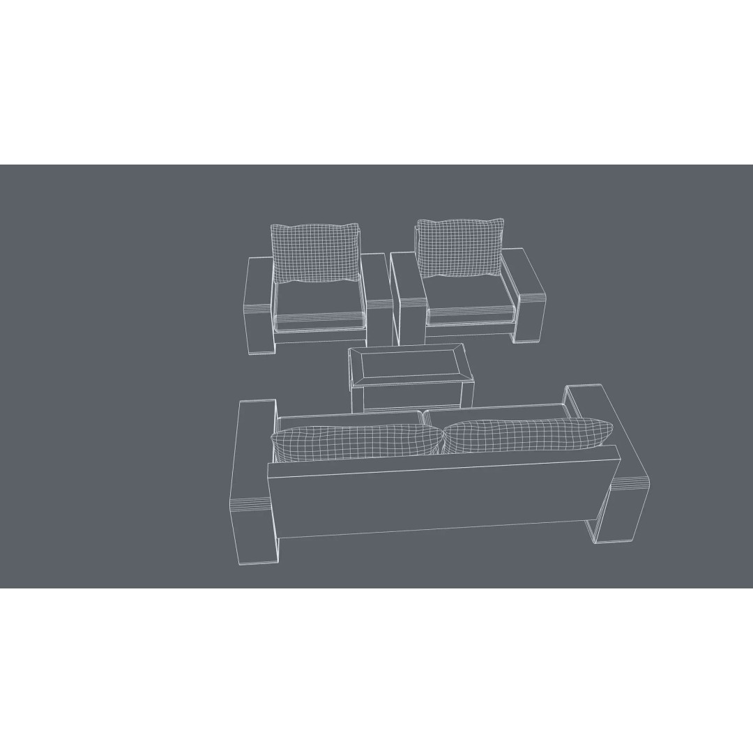 Furniture Set 3D Model – Modern Design, PBR Textures, FBX, OBJ