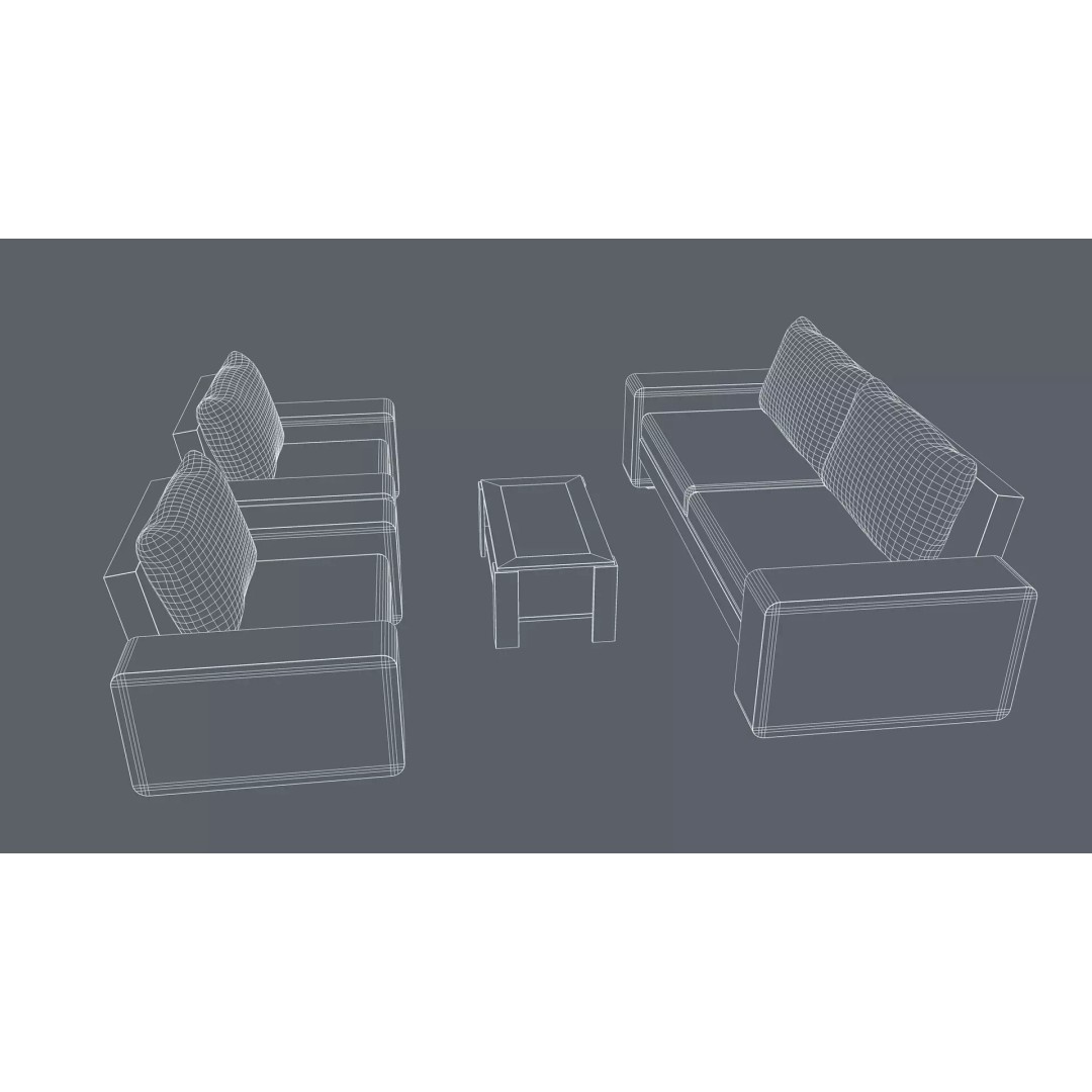 Furniture Set 3D Model – Modern Design, PBR Textures, FBX, OBJ - View 13