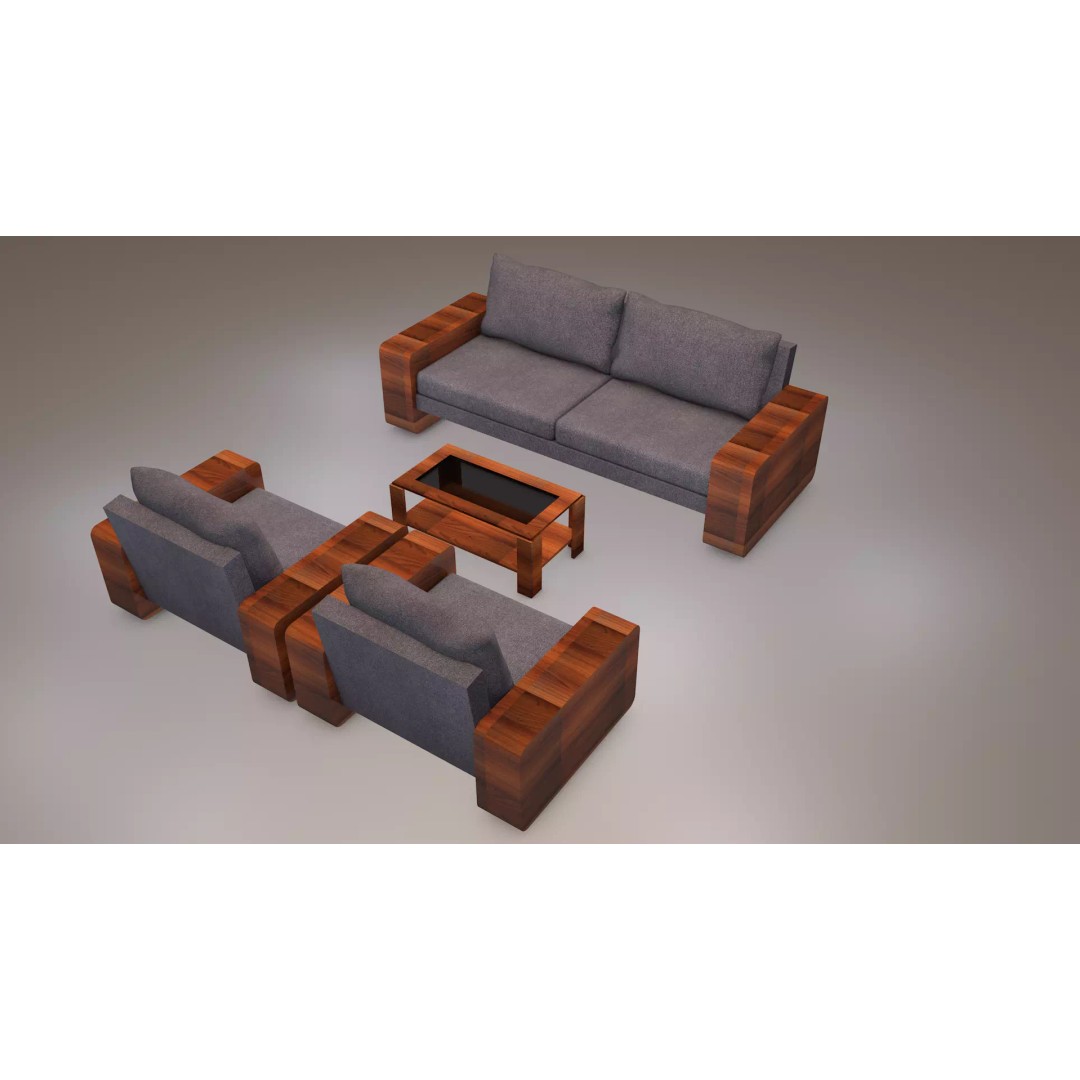 Furniture Set 3D Model – Modern Design, PBR Textures, FBX, OBJ - View 2