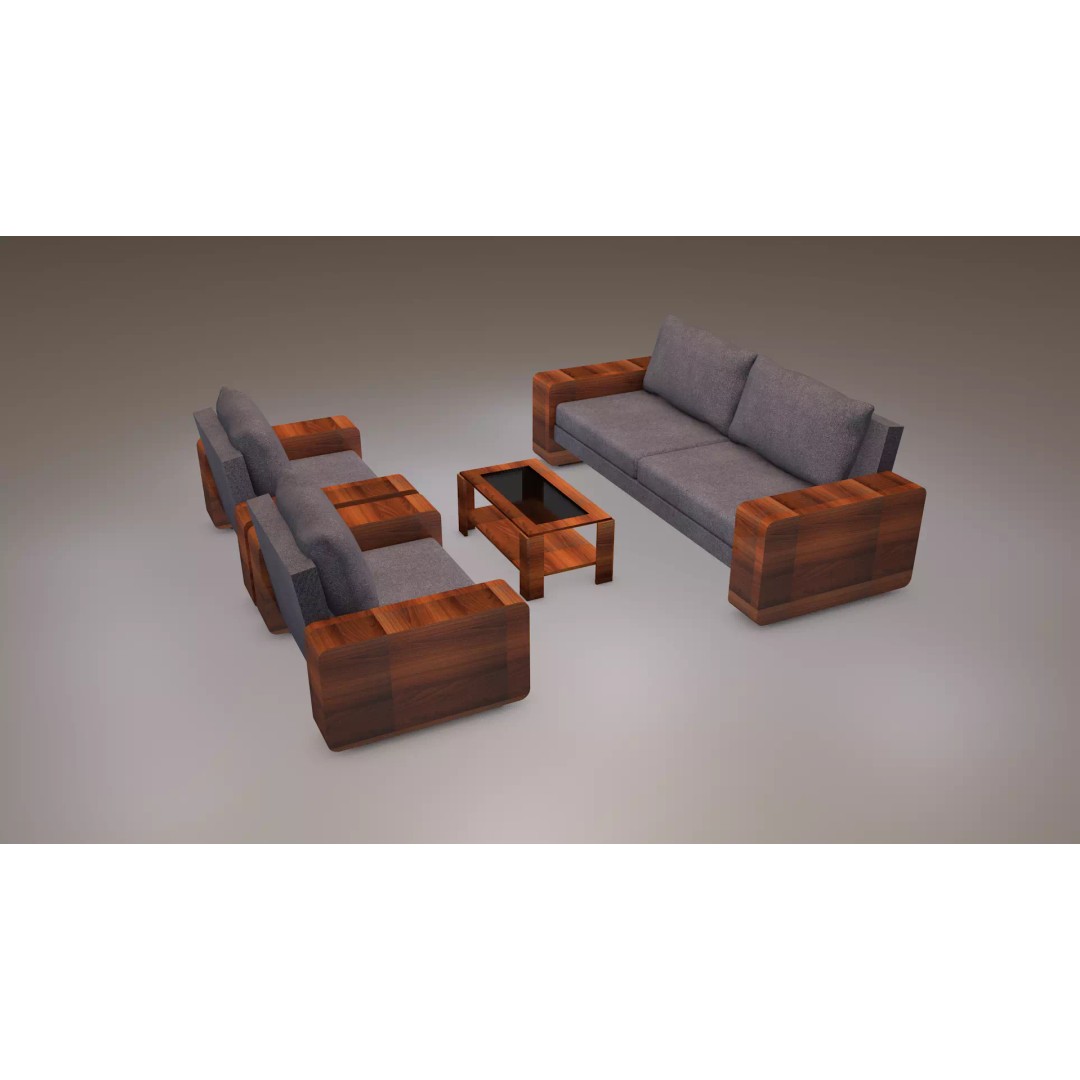 Furniture Set 3D Model – Modern Design, PBR Textures, FBX, OBJ - View 3