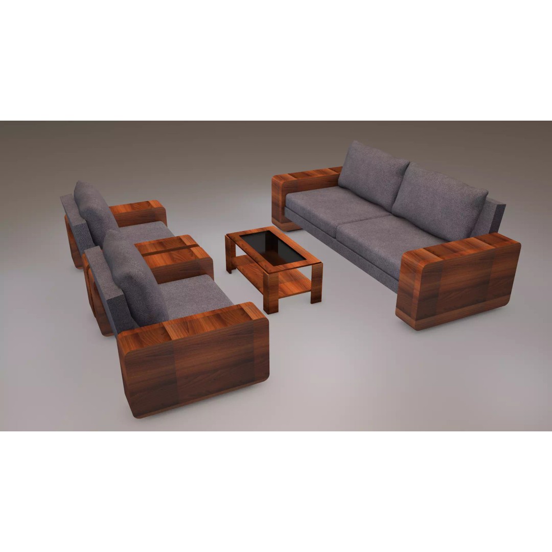 Furniture Set 3D Model – Modern Design, PBR Textures, FBX, OBJ - View 4