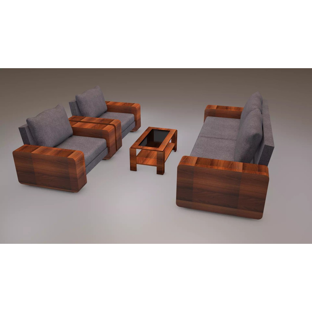 Furniture Set 3D Model – Modern Design, PBR Textures, FBX, OBJ - View 6