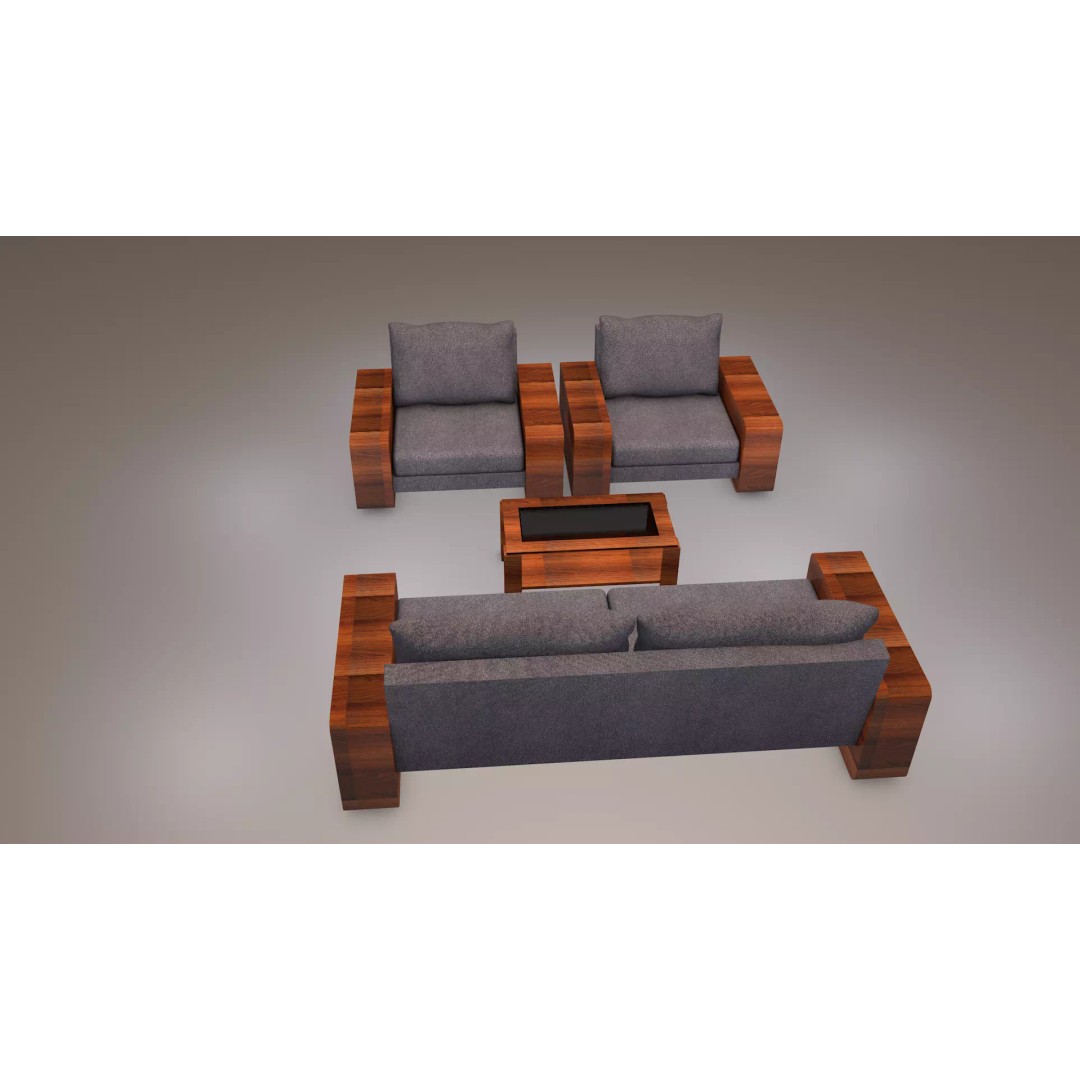 Furniture Set 3D Model – Modern Design, PBR Textures, FBX, OBJ - View 8