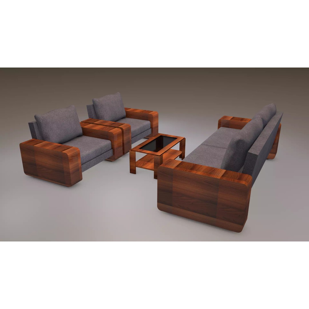 Furniture Set 3D Model – Modern Design, PBR Textures, FBX, OBJ - View 9