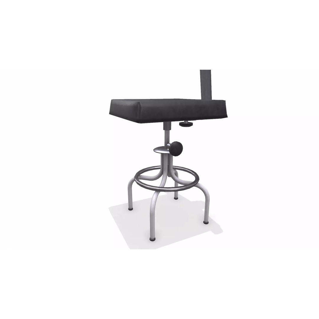 Old Lab Chair 3D Model – Low Poly PBR Game Asset, FBX, OBJ - View 13