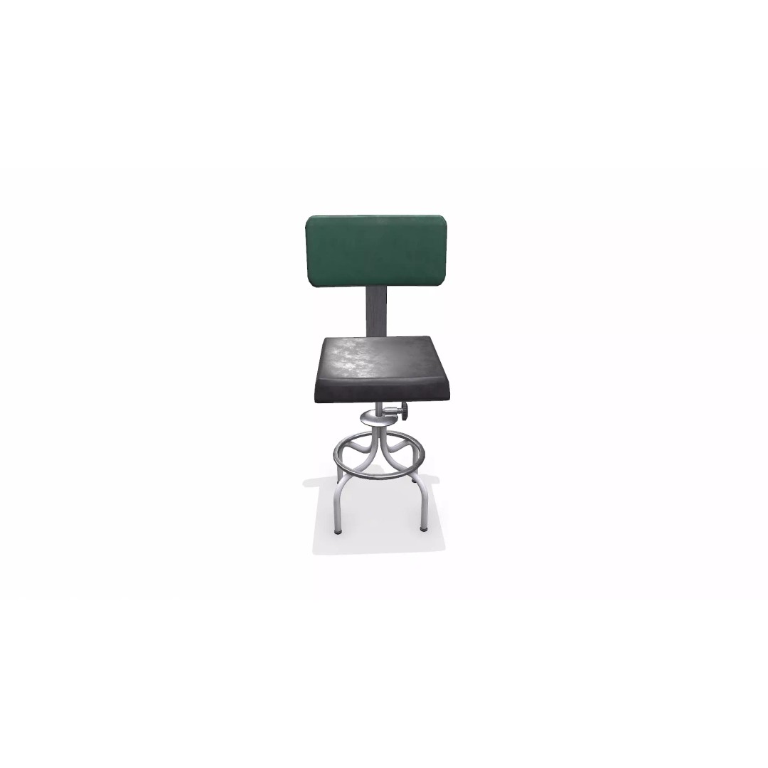 Old Lab Chair 3D Model – Low Poly PBR Game Asset, FBX, OBJ - View 3