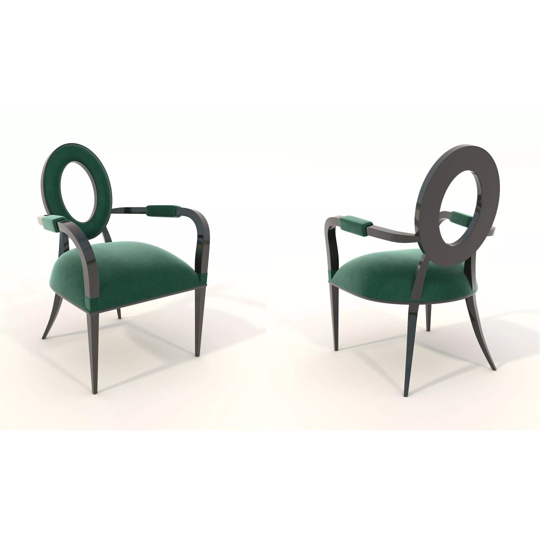 Contemporary Round Marble Dining Set 3D Model – Elegant Furniture for Archviz - View 8
