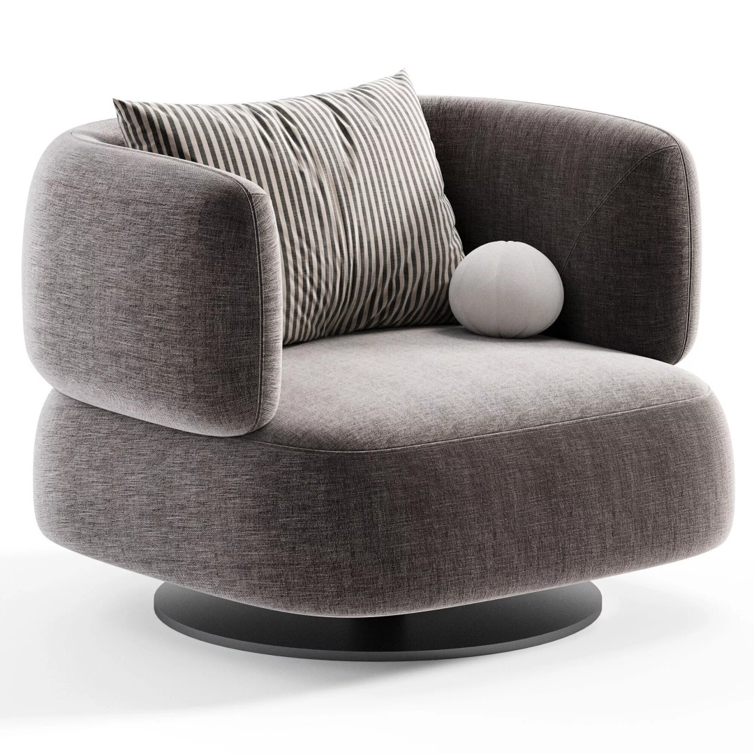 Zeppelin Modern Armchair 3D Model – High Poly Furniture Asset, OBJ - View 2