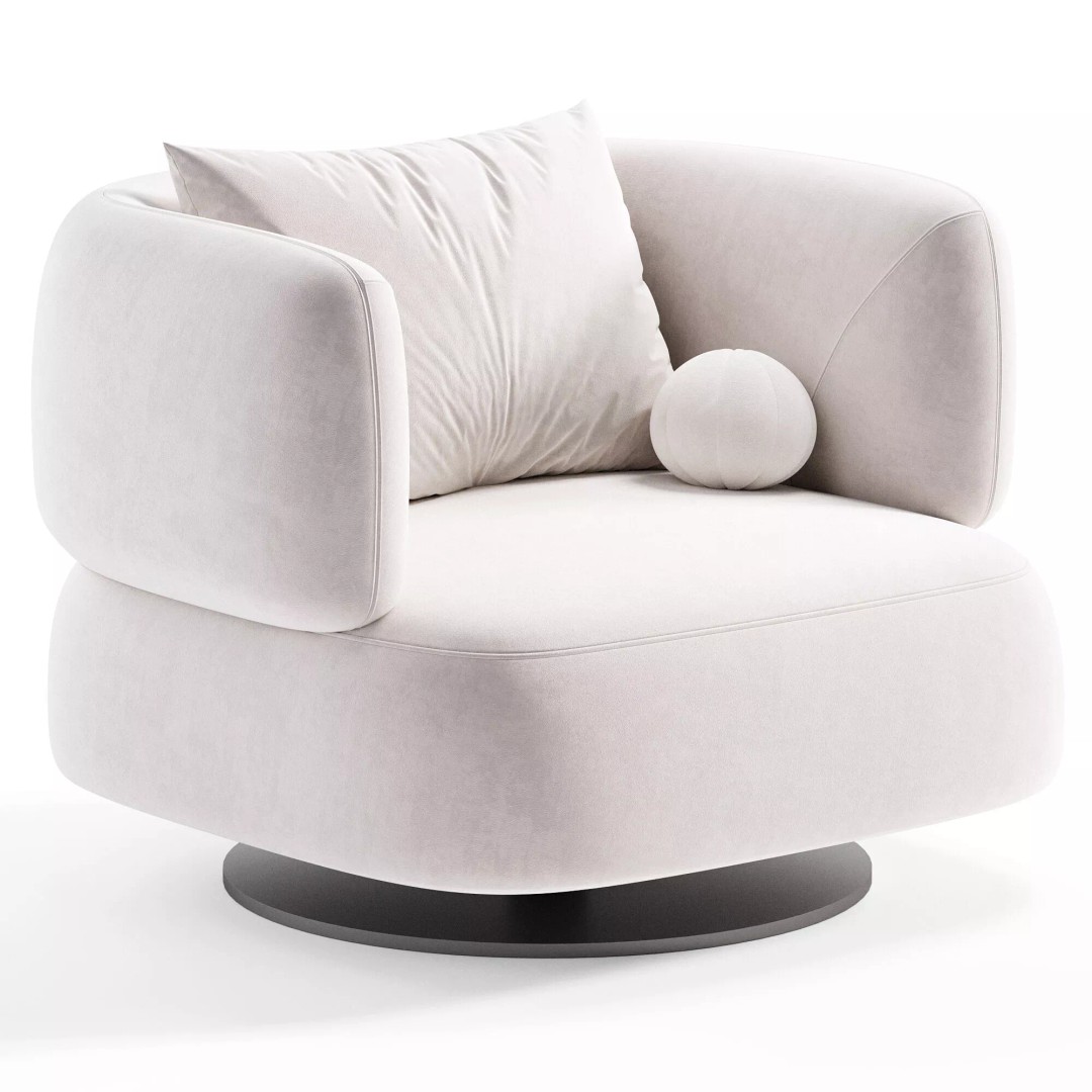 Zeppelin Modern Armchair 3D Model – High Poly Furniture Asset, OBJ - View 3