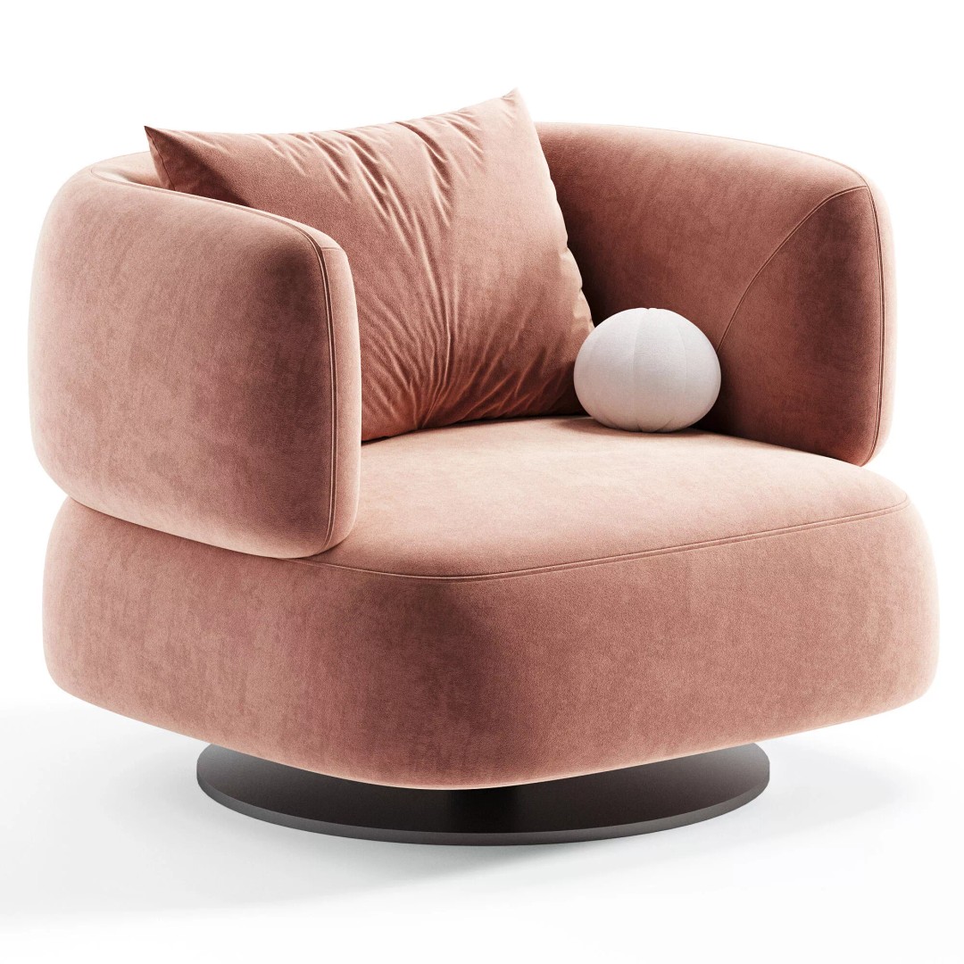 Zeppelin Modern Armchair 3D Model – High Poly Furniture Asset, OBJ - View 4