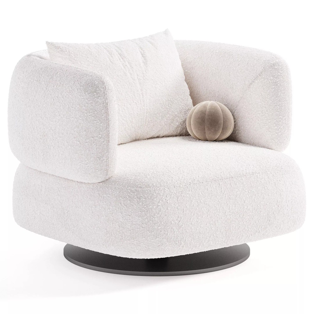 Zeppelin Modern Armchair 3D Model – High Poly Furniture Asset, OBJ - View 5