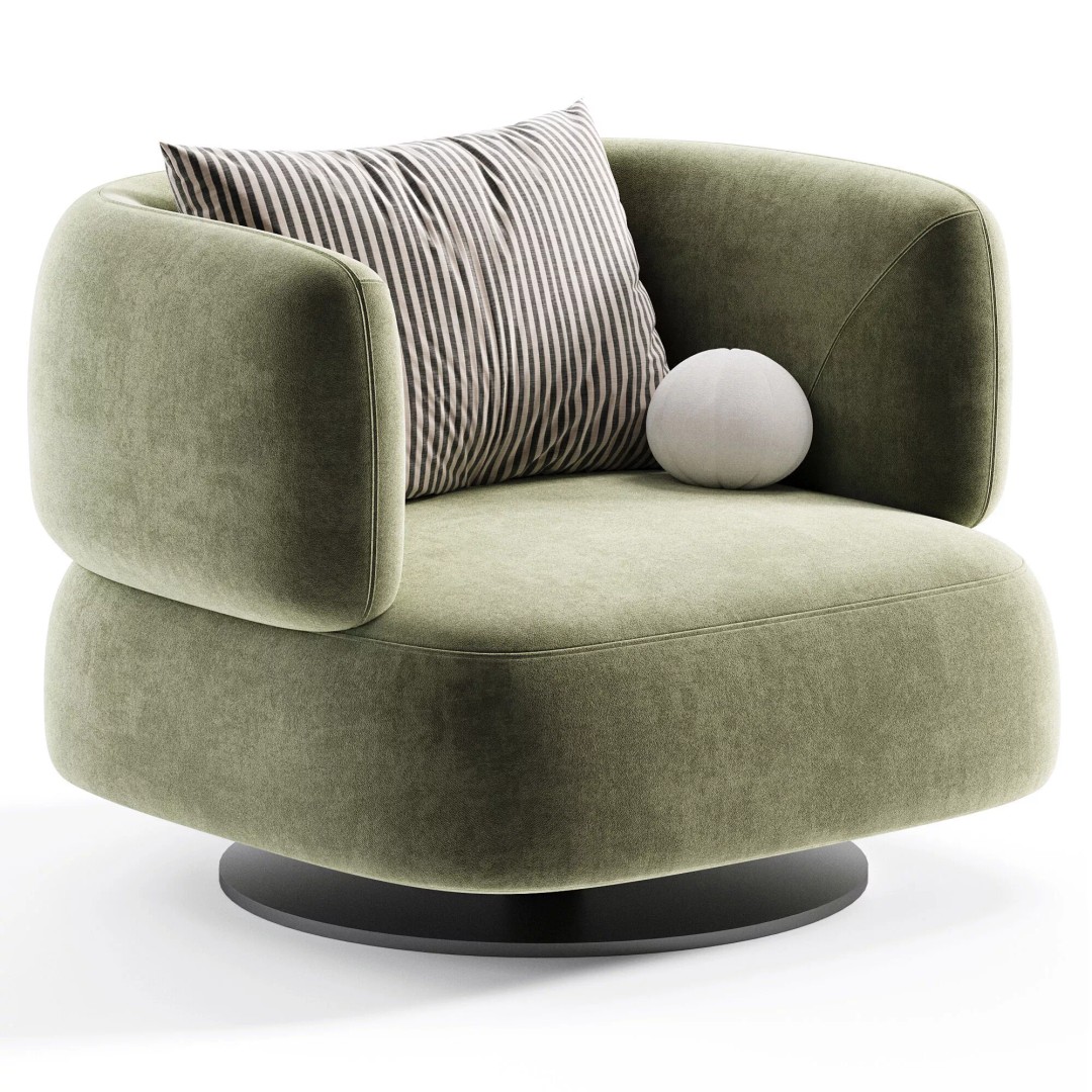 Zeppelin Modern Armchair 3D Model – High Poly Furniture Asset, OBJ - View 6