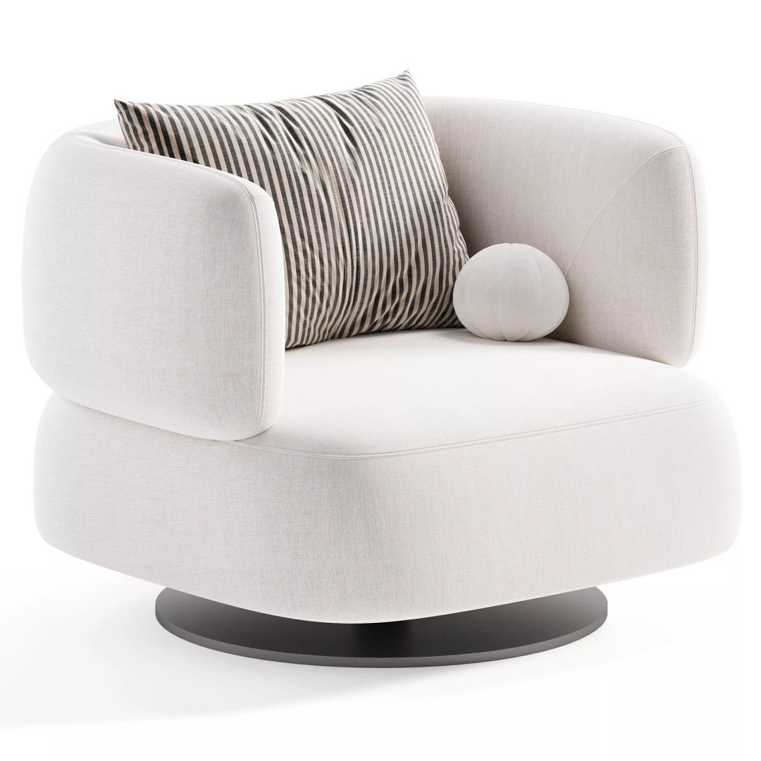 Zeppelin Modern Armchair 3D Model – High Poly Furniture Asset, OBJ - View 7