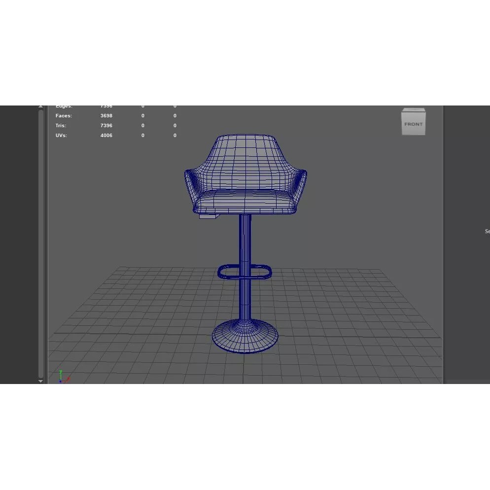 Petra Barstool 02 3D Model – High Poly Game Asset, FBX, OBJ, Blender