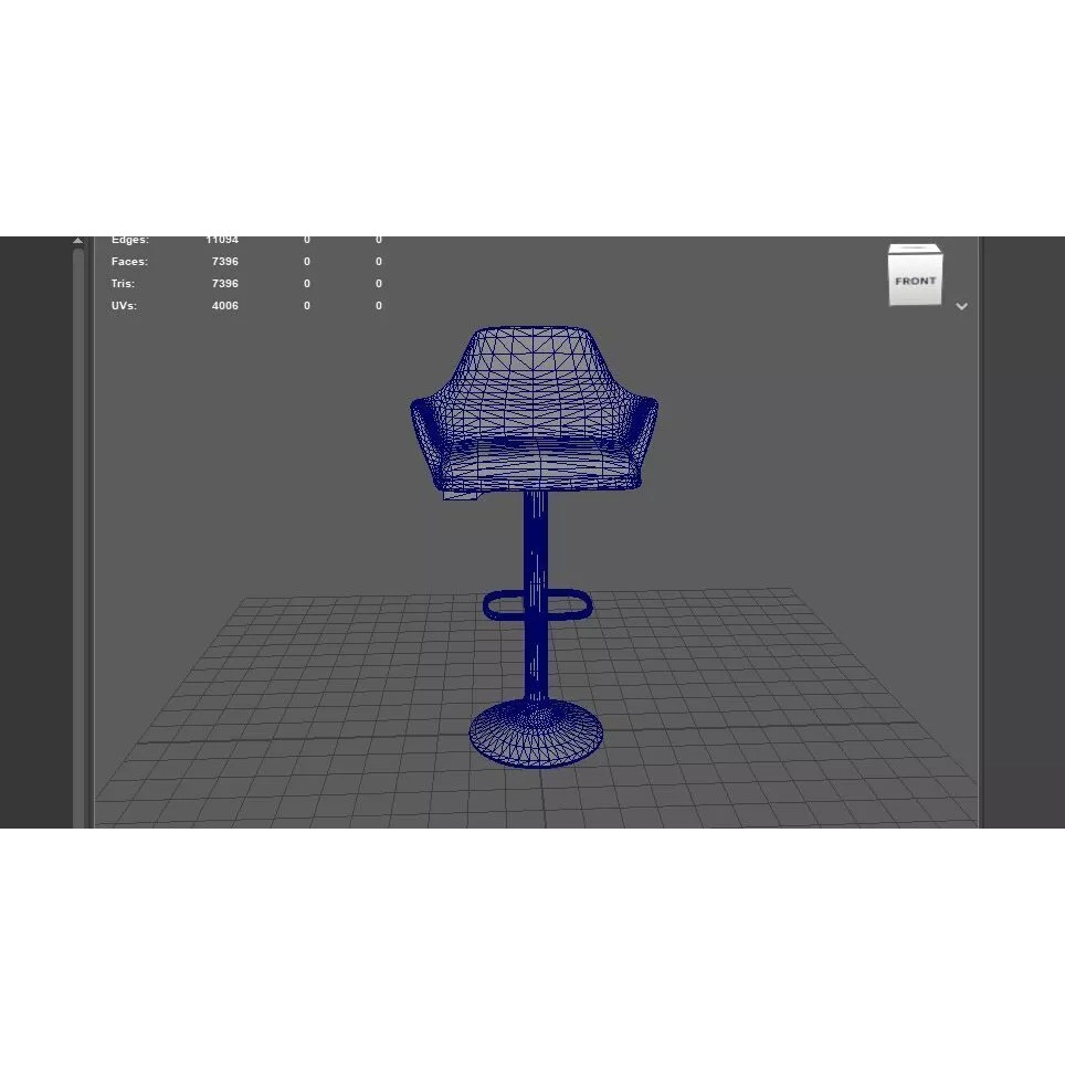 Petra Barstool 02 3D Model – High Poly Game Asset, FBX, OBJ, Blender - View 17