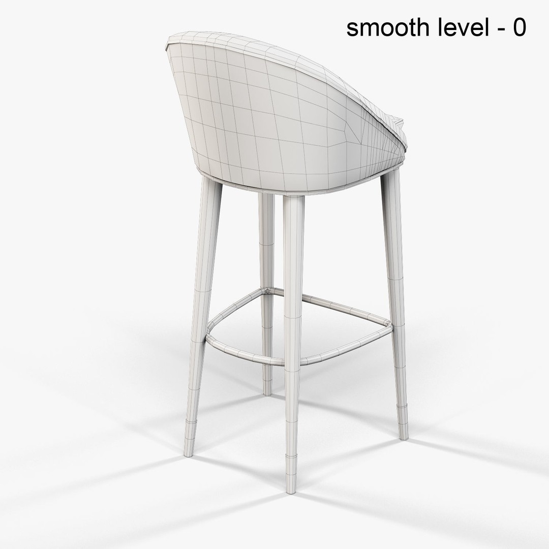 Brabbu Malay Bar Chair 3D Model – High Poly Velvet Chair, FBX - View 13