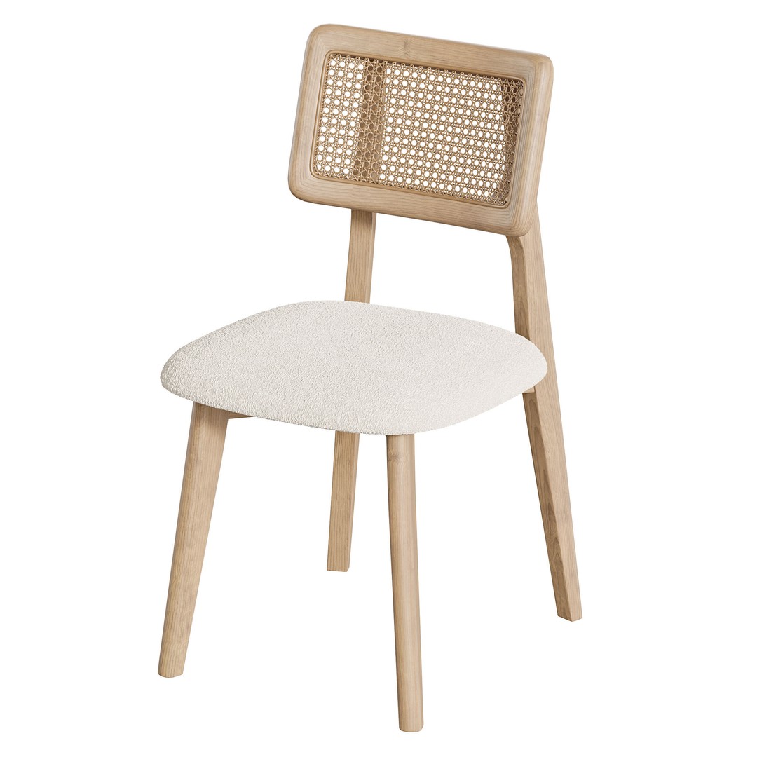 Rattan Dining Chair 3D Model – High Poly Furniture, FBX & OBJ