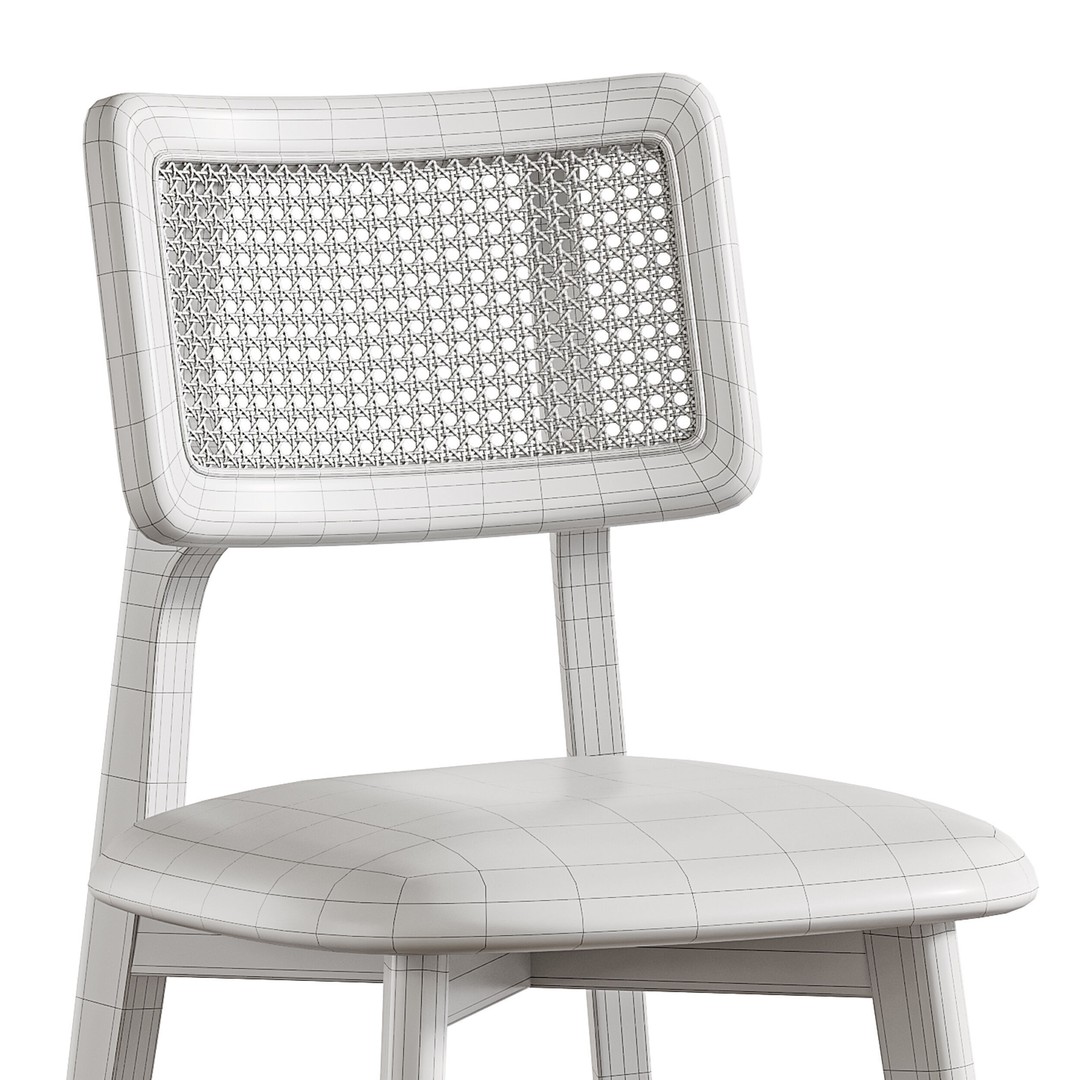 Rattan Dining Chair 3D Model – High Poly Furniture, FBX & OBJ - View 14