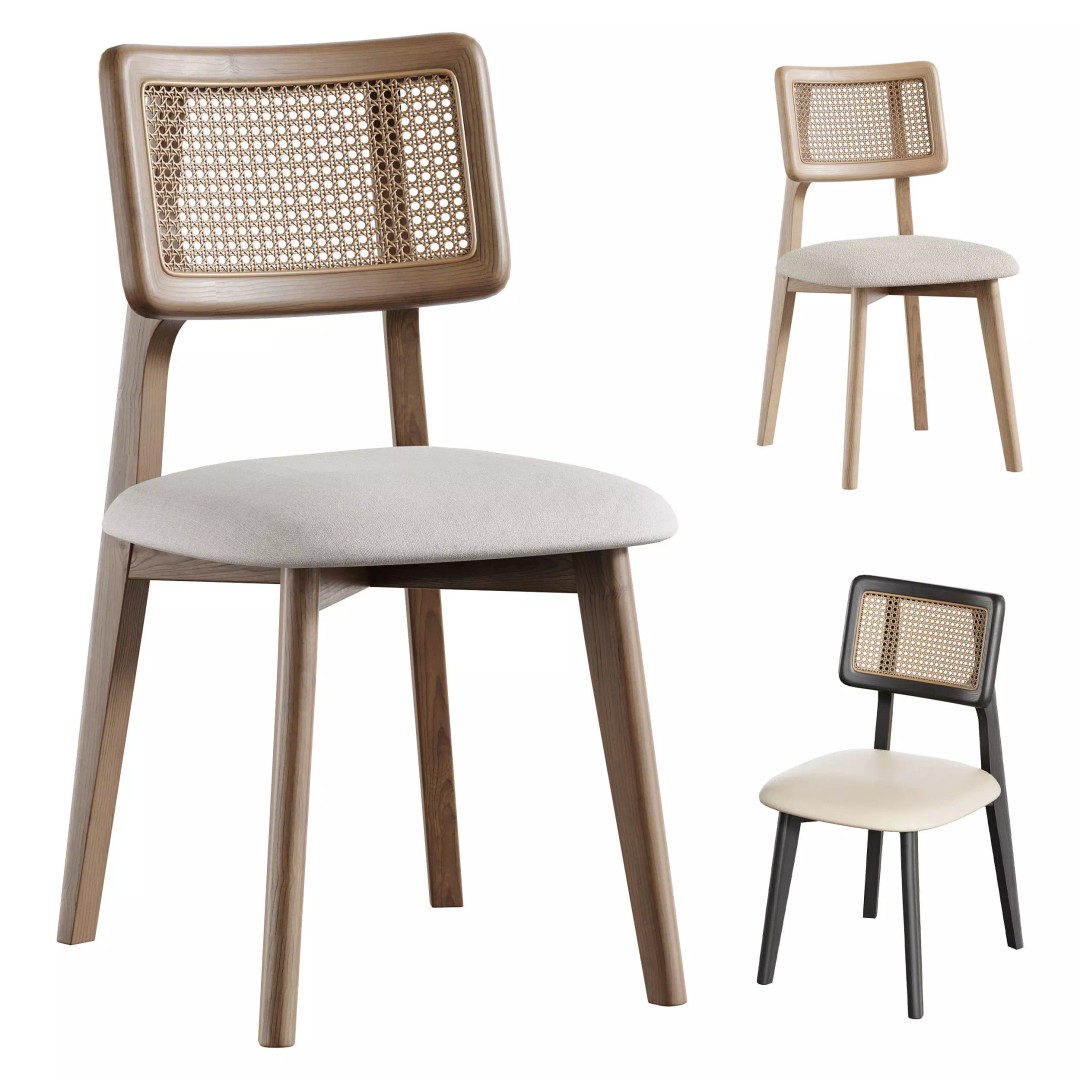 Rattan Dining Chair 3D Model – High Poly Furniture, FBX & OBJ - View 2