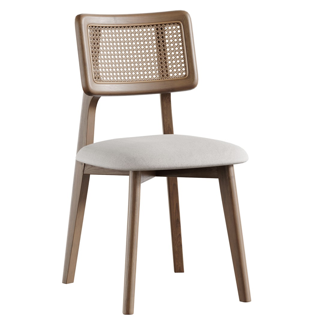 Rattan Dining Chair 3D Model – High Poly Furniture, FBX & OBJ - View 3