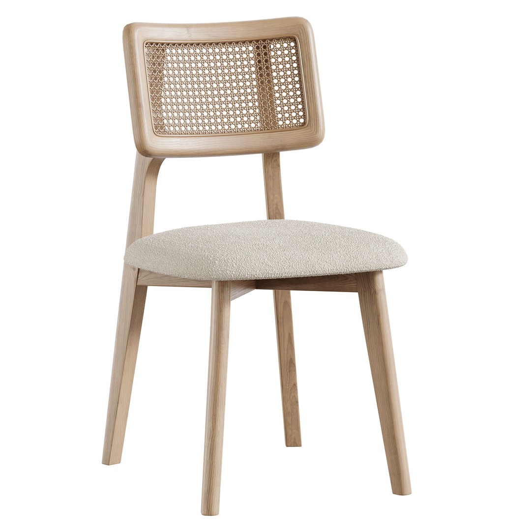 Rattan Dining Chair 3D Model – High Poly Furniture, FBX & OBJ - View 4