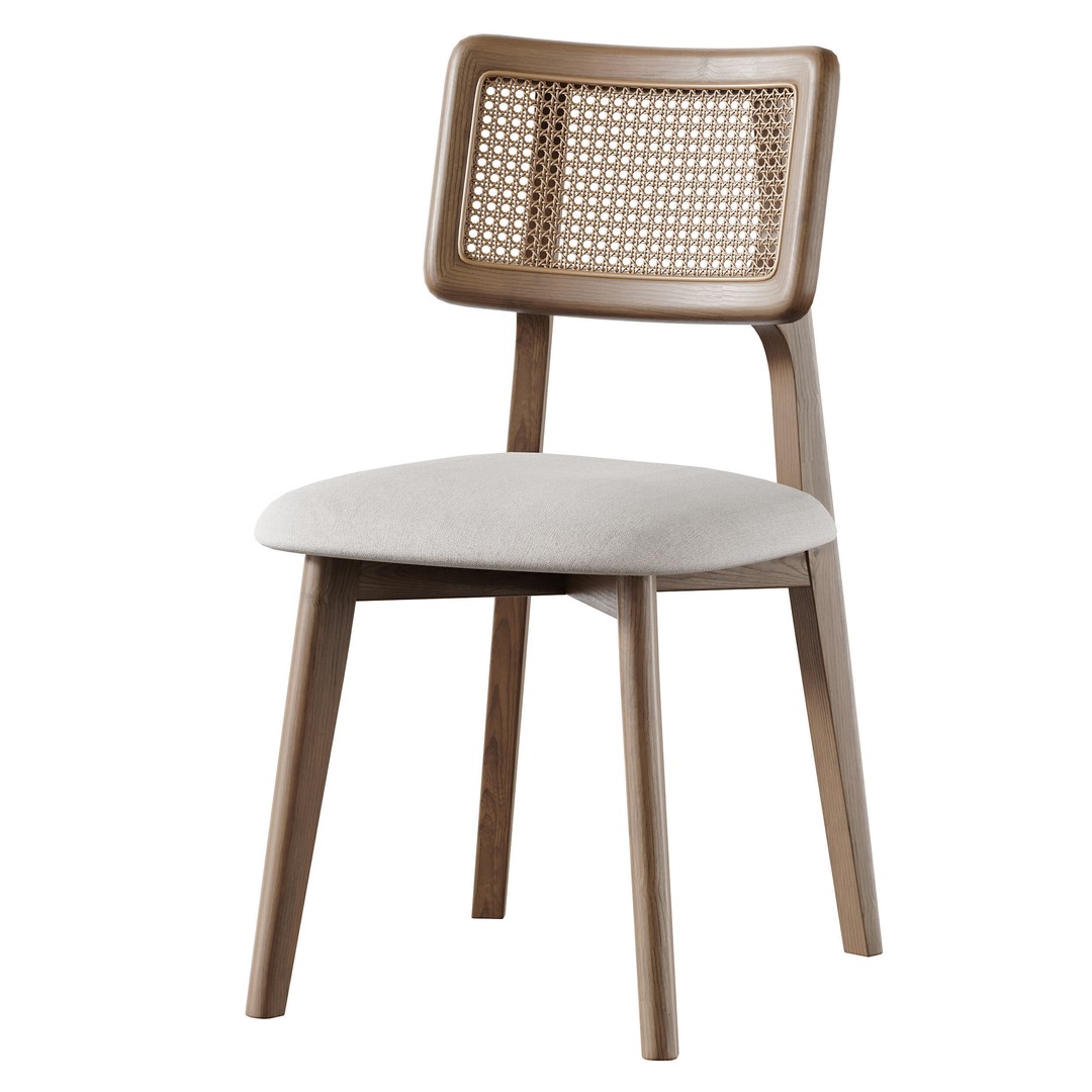 Rattan Dining Chair 3D Model – High Poly Furniture, FBX & OBJ - View 7