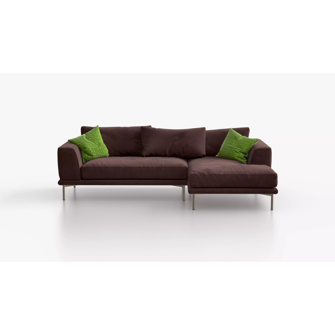 Sofa Linea Brown 3D Model – Modern Fabric Sofa, PBR Textures - View 3