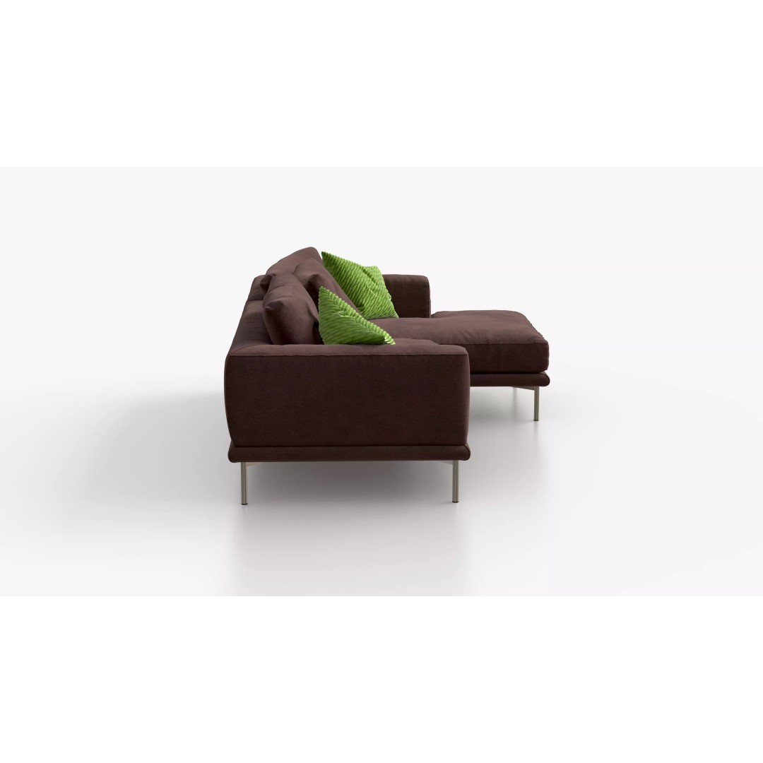 Sofa Linea Brown 3D Model – Modern Fabric Sofa, PBR Textures - View 4