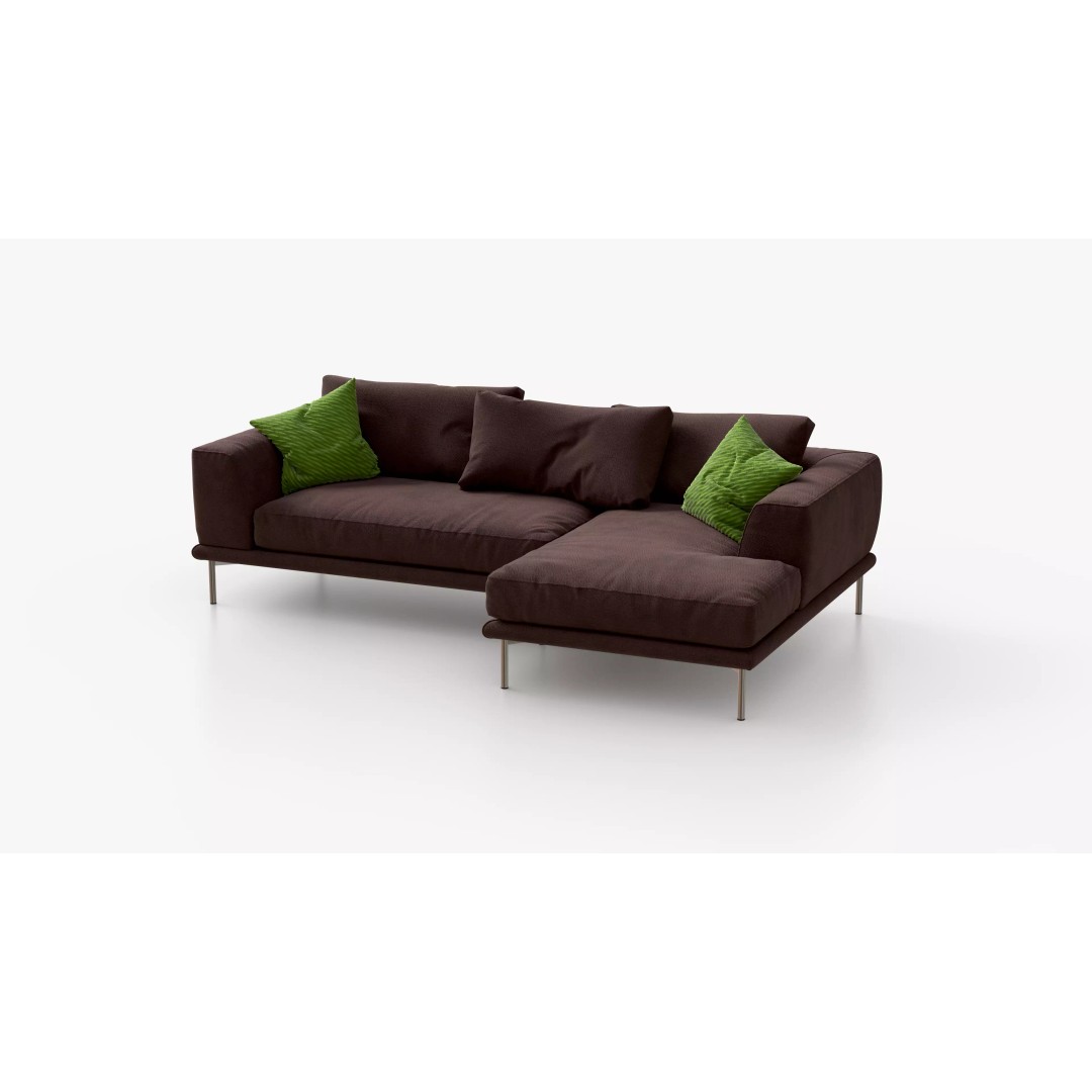 Sofa Linea Brown 3D Model – Modern Fabric Sofa, PBR Textures - View 6
