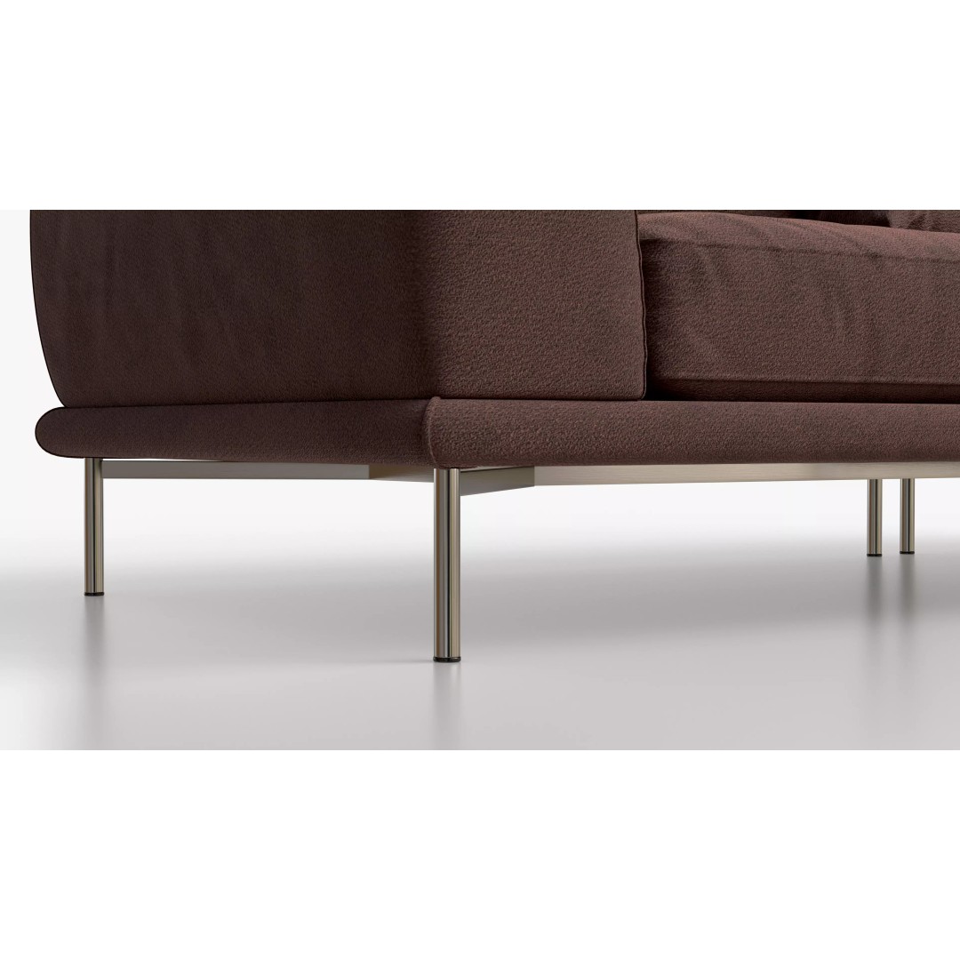 Sofa Linea Brown 3D Model – Modern Fabric Sofa, PBR Textures - View 9