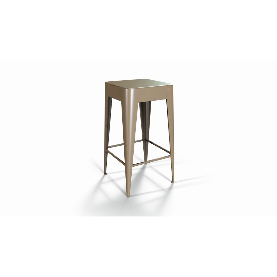 Daryll Stool 3D Model – Low Poly PBR Furniture Asset, FBX - View 4
