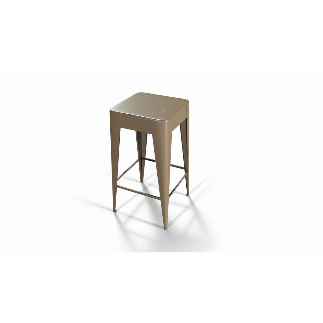 Daryll Stool 3D Model – Low Poly PBR Furniture Asset, FBX - View 5